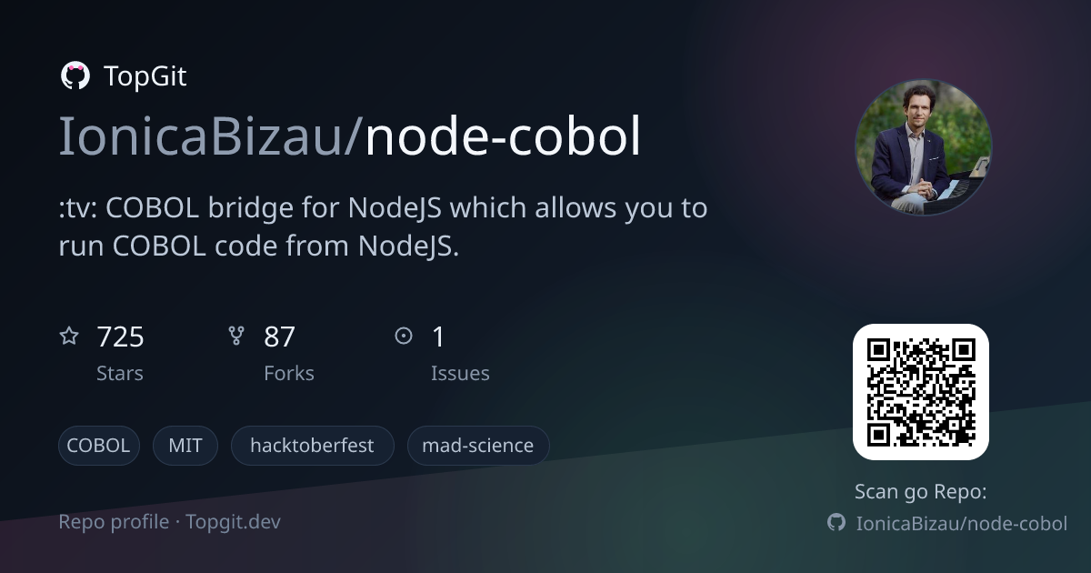 TopGit repo profile image for IonicaBizau/node-cobol
