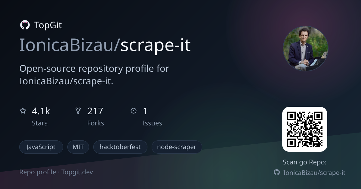 TopGit repo profile image for IonicaBizau/scrape-it