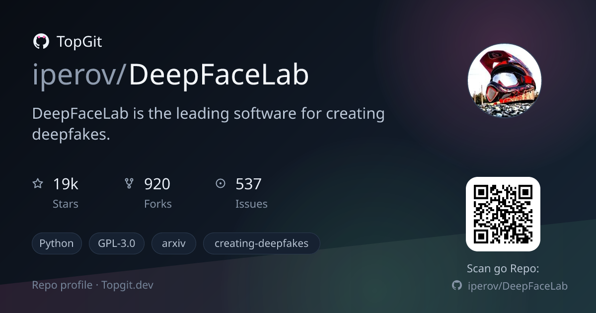TopGit repo profile image for iperov/DeepFaceLab