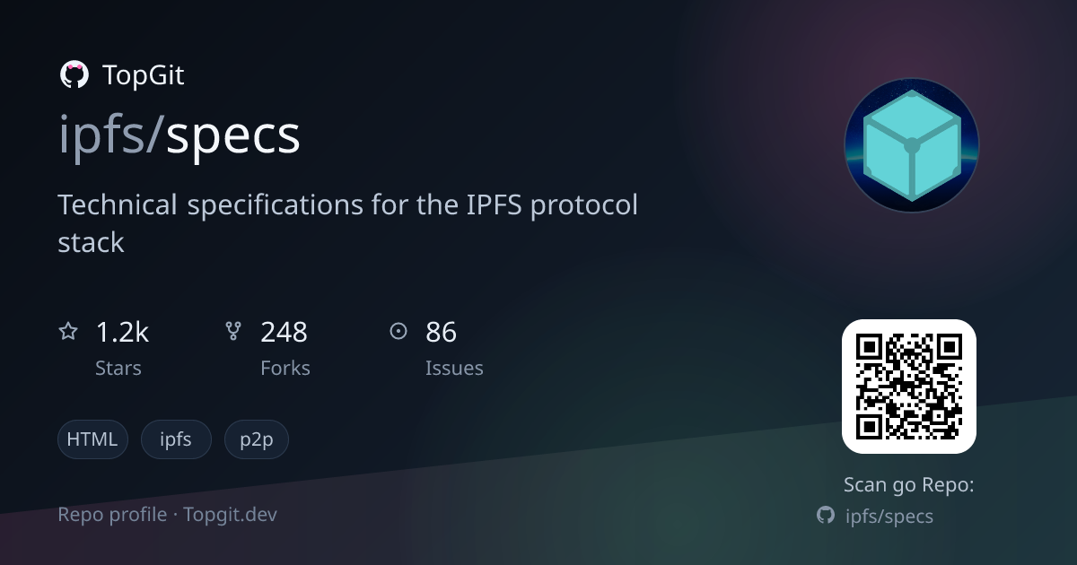 TopGit repo profile image for ipfs/specs