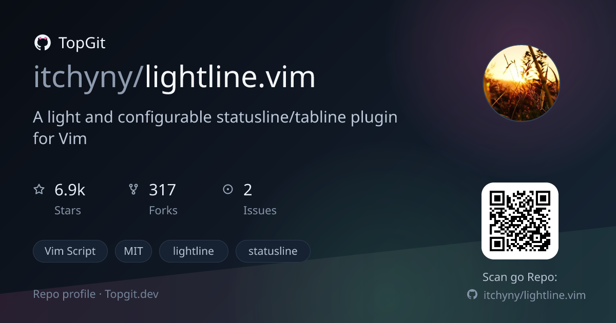 TopGit repo profile image for itchyny/lightline.vim