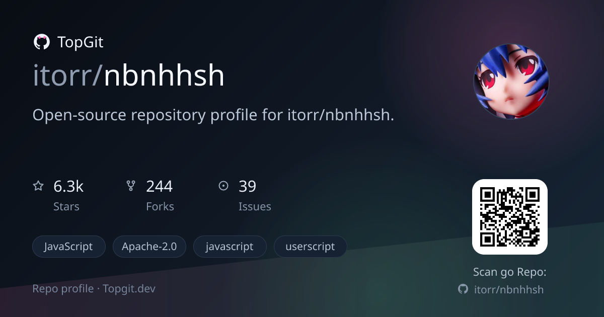 TopGit repo profile image for itorr/nbnhhsh