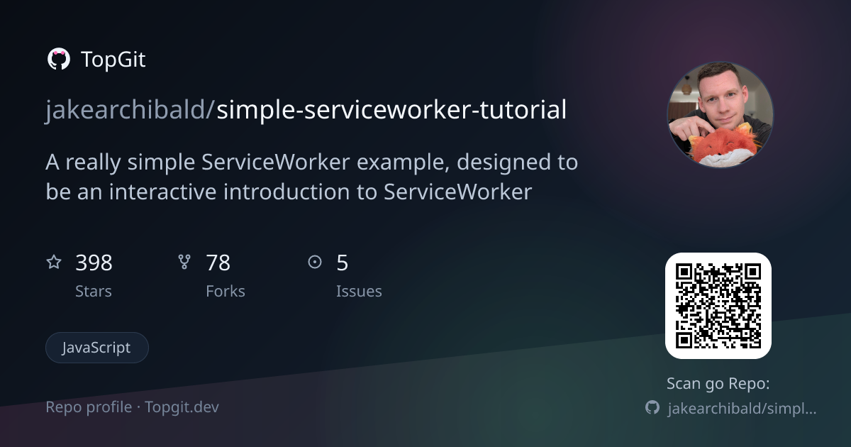 TopGit repo profile image for jakearchibald/simple-serviceworker-tutorial