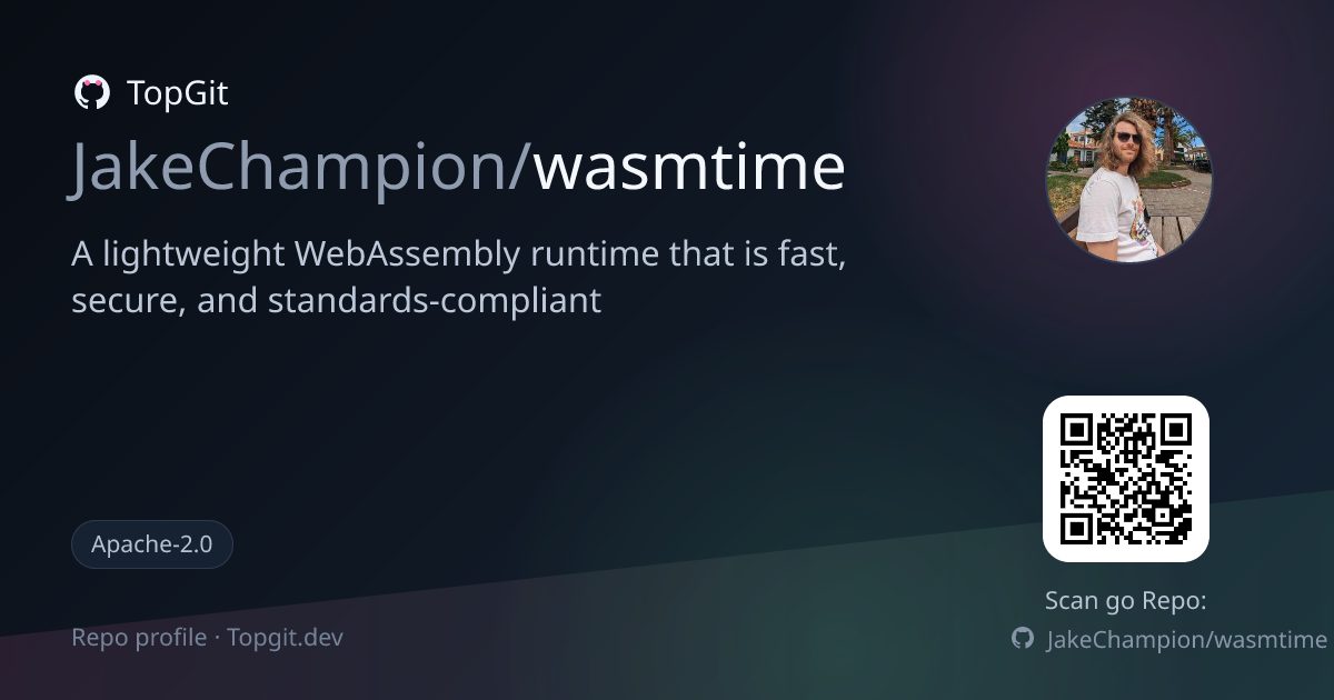 TopGit repo profile image for JakeChampion/wasmtime