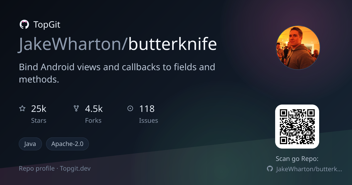 TopGit repo profile image for JakeWharton/butterknife