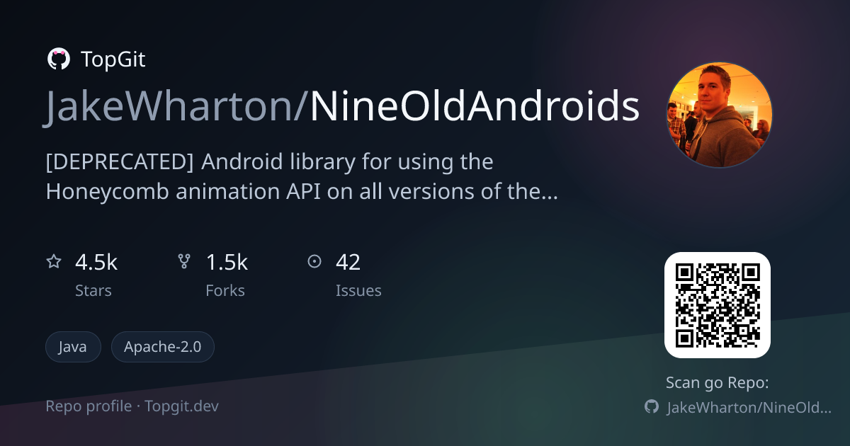 TopGit repo profile image for JakeWharton/NineOldAndroids