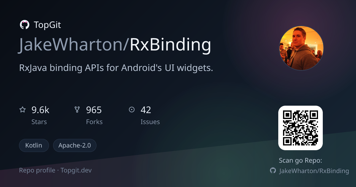 TopGit repo profile image for JakeWharton/RxBinding