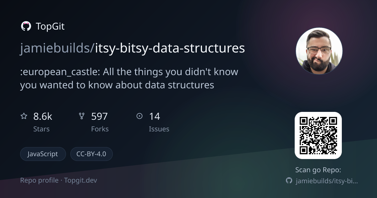 TopGit repo profile image for jamiebuilds/itsy-bitsy-data-structures