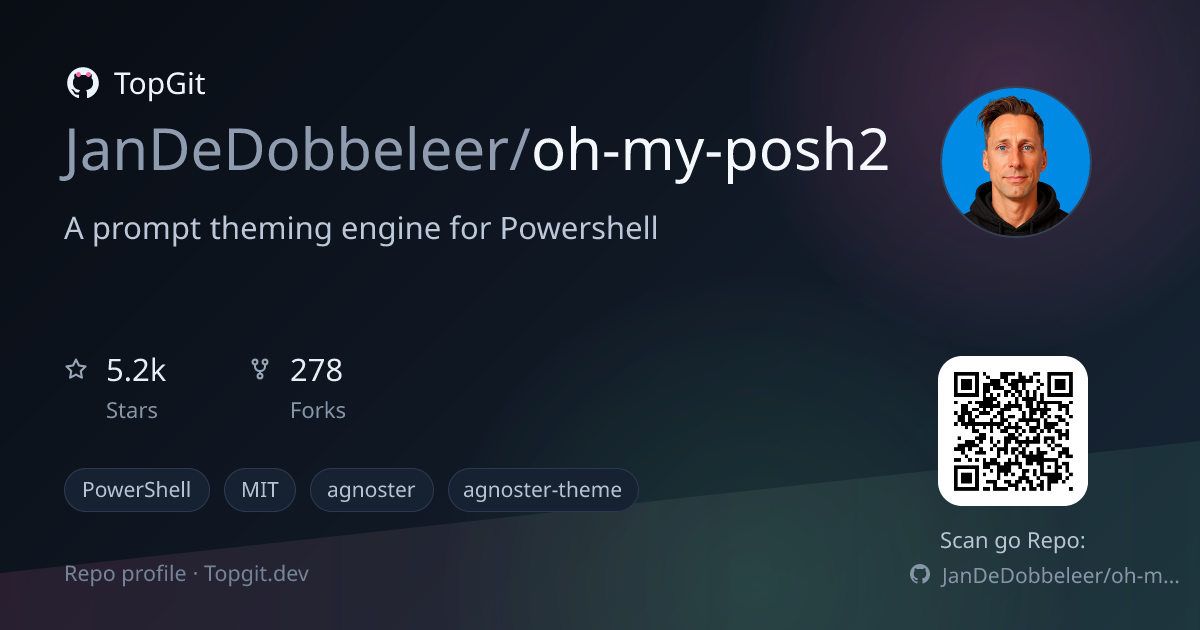 TopGit repo profile image for JanDeDobbeleer/oh-my-posh2