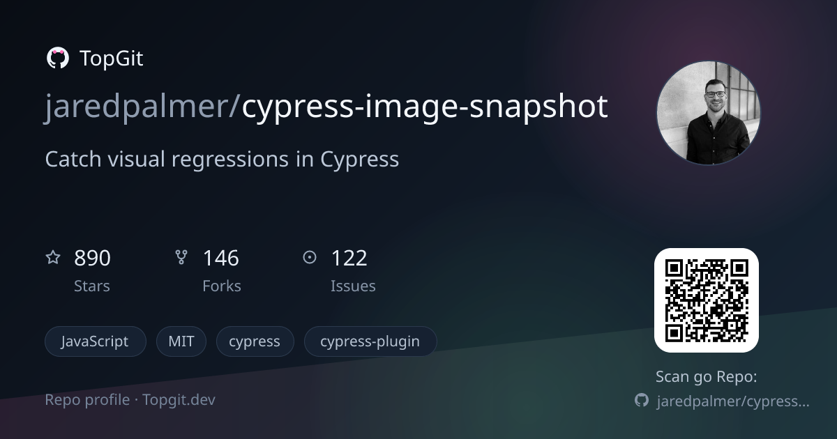 TopGit repo profile image for jaredpalmer/cypress-image-snapshot