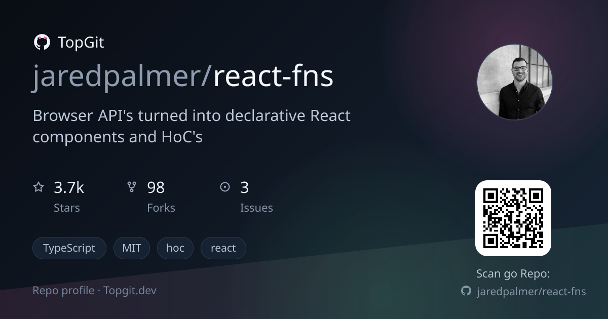 TopGit repo profile image for jaredpalmer/react-fns