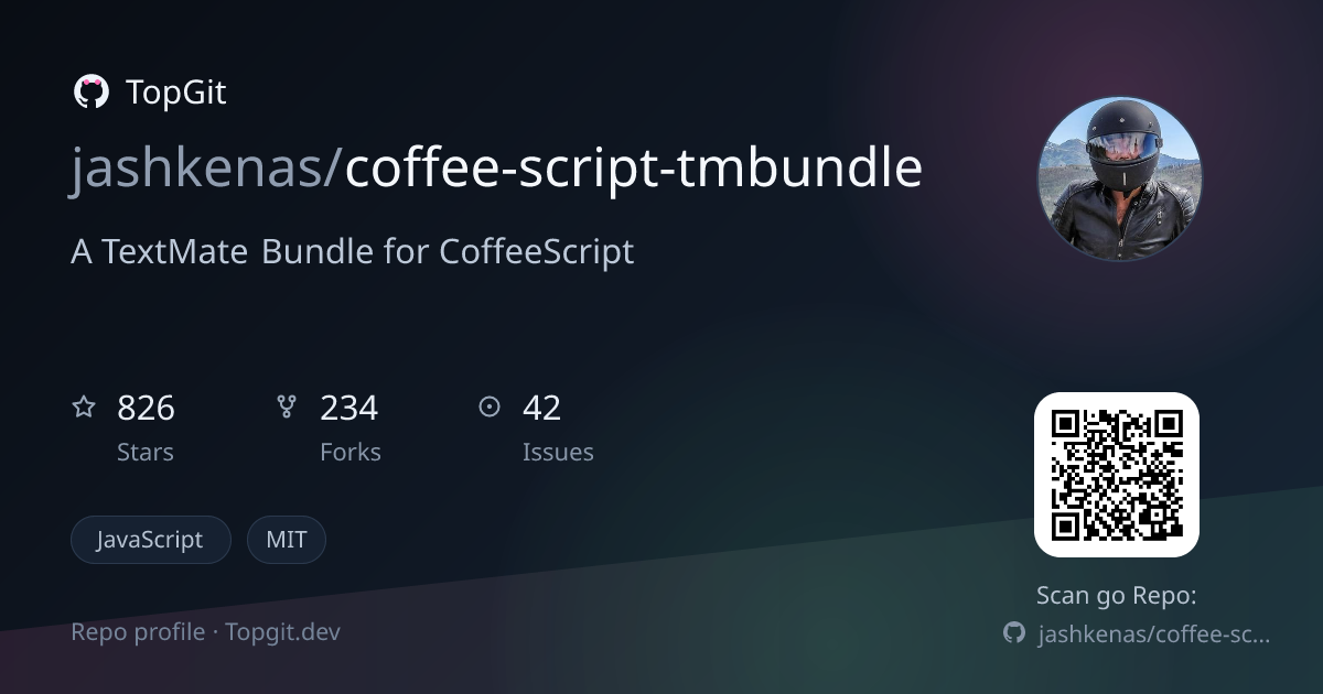 TopGit repo profile image for jashkenas/coffee-script-tmbundle