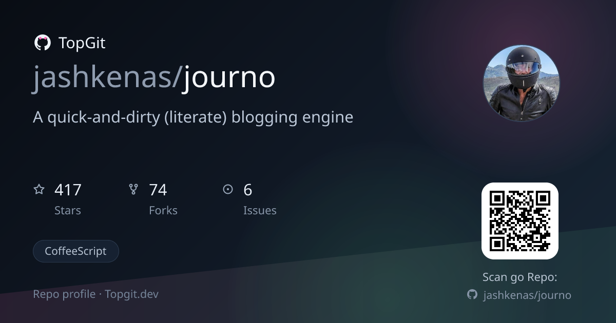 TopGit repo profile image for jashkenas/journo