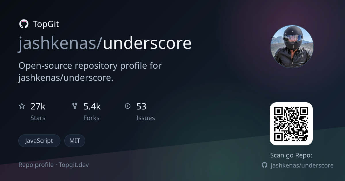 TopGit repo profile image for jashkenas/underscore