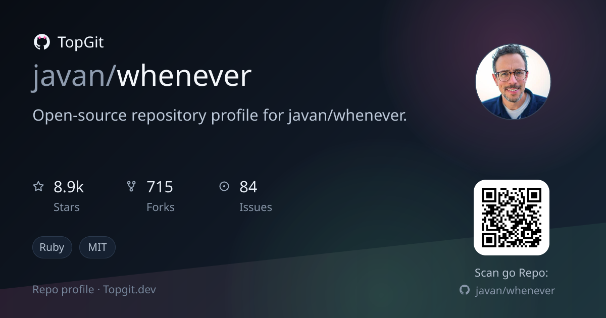 TopGit repo profile image for javan/whenever
