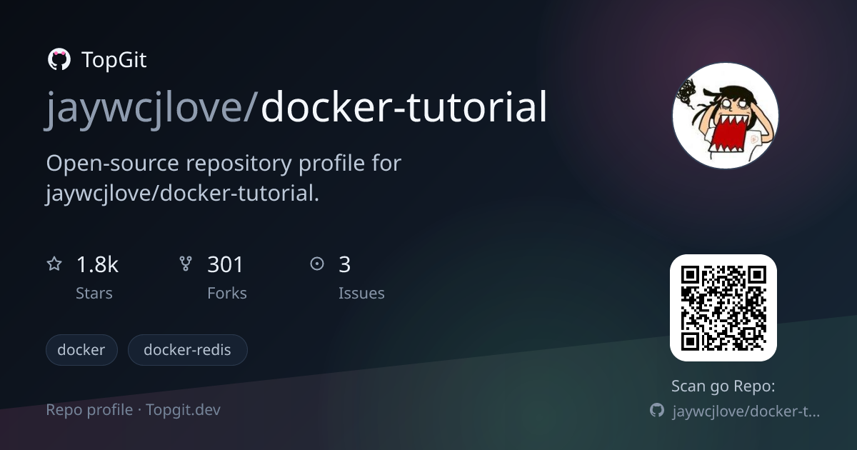 TopGit repo profile image for jaywcjlove/docker-tutorial