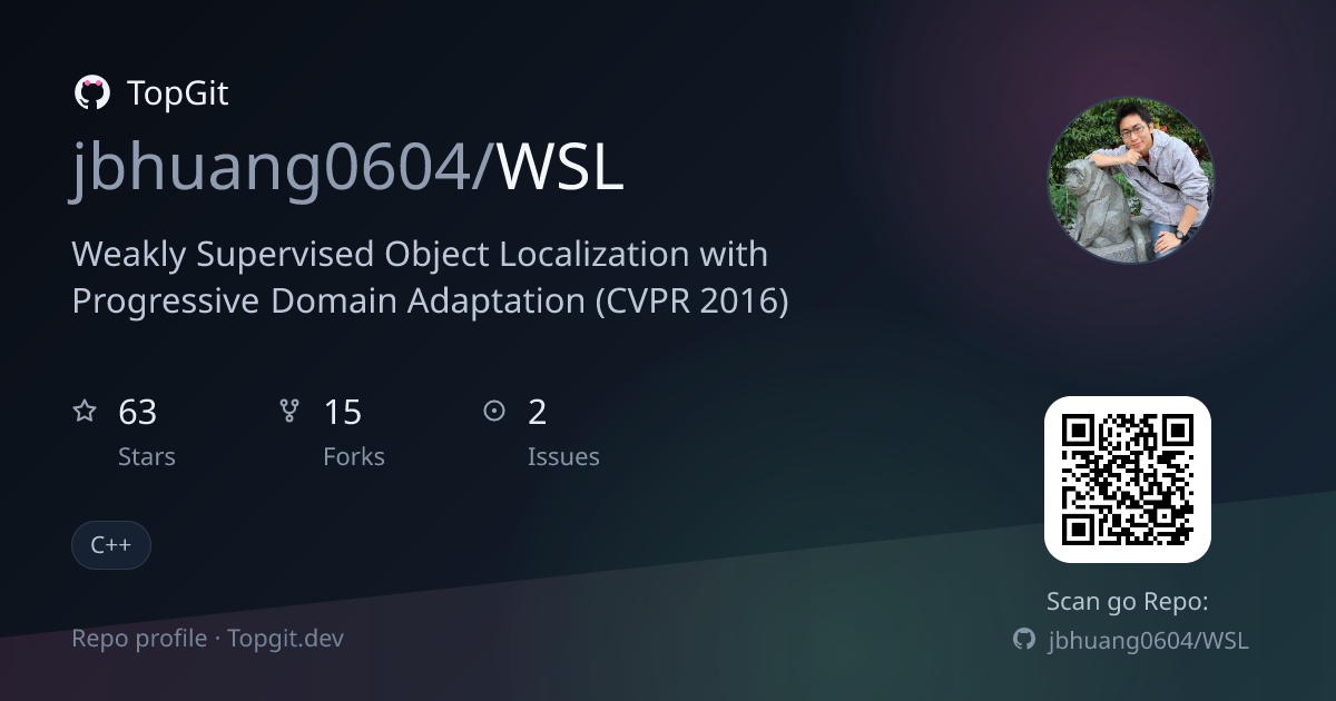 TopGit repo profile image for jbhuang0604/WSL