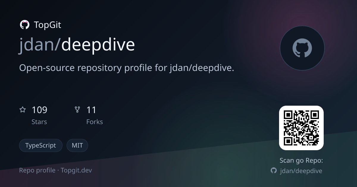 TopGit repo profile image for jdan/deepdive