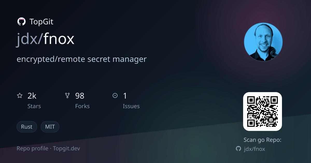 TopGit repo profile image for jdx/fnox