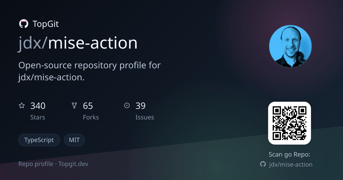 TopGit repo profile image for jdx/mise-action