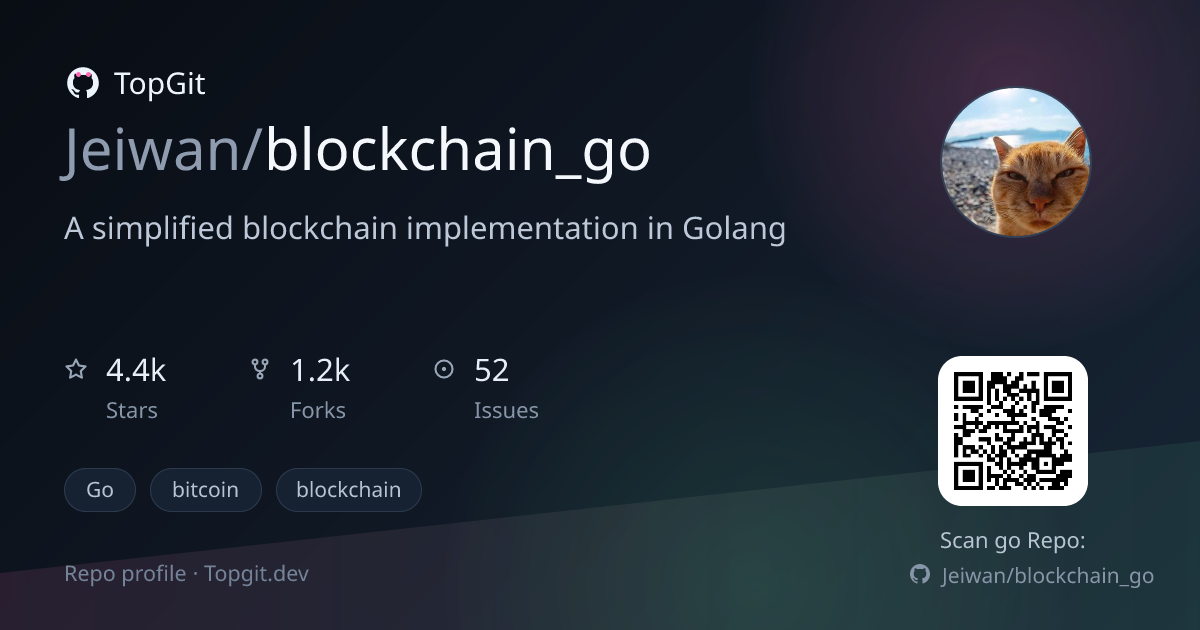 TopGit repo profile image for Jeiwan/blockchain_go