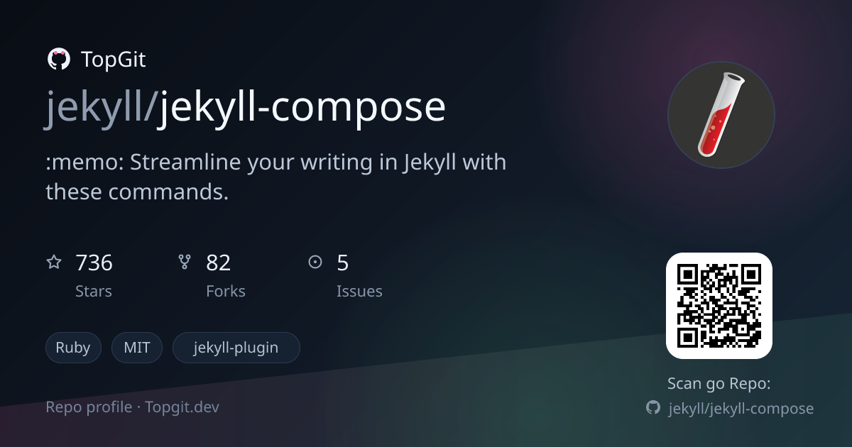 TopGit repo profile image for jekyll/jekyll-compose