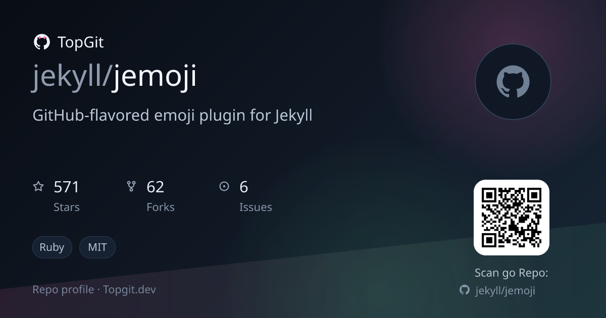 TopGit repo profile image for jekyll/jemoji