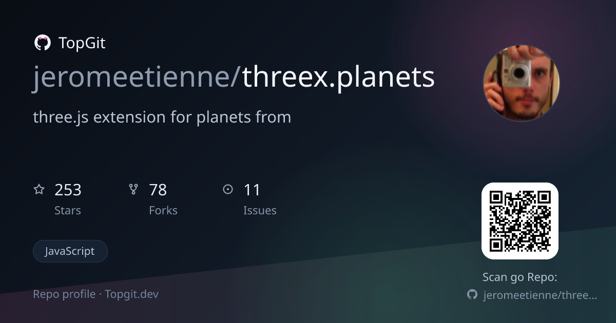 TopGit repo profile image for jeromeetienne/threex.planets