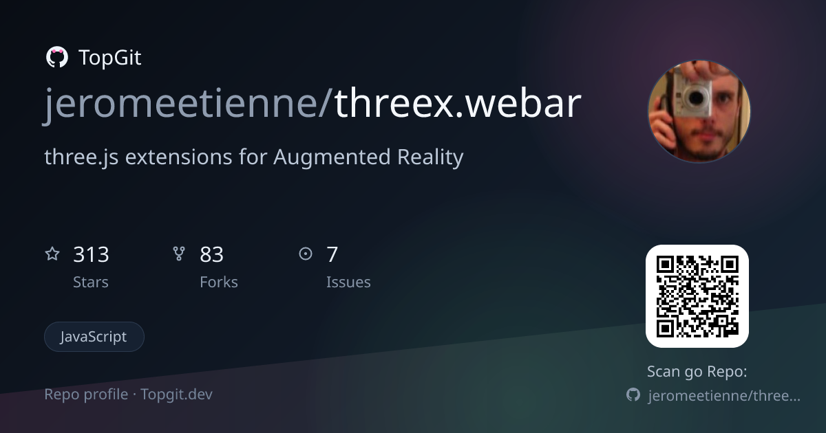 TopGit repo profile image for jeromeetienne/threex.webar