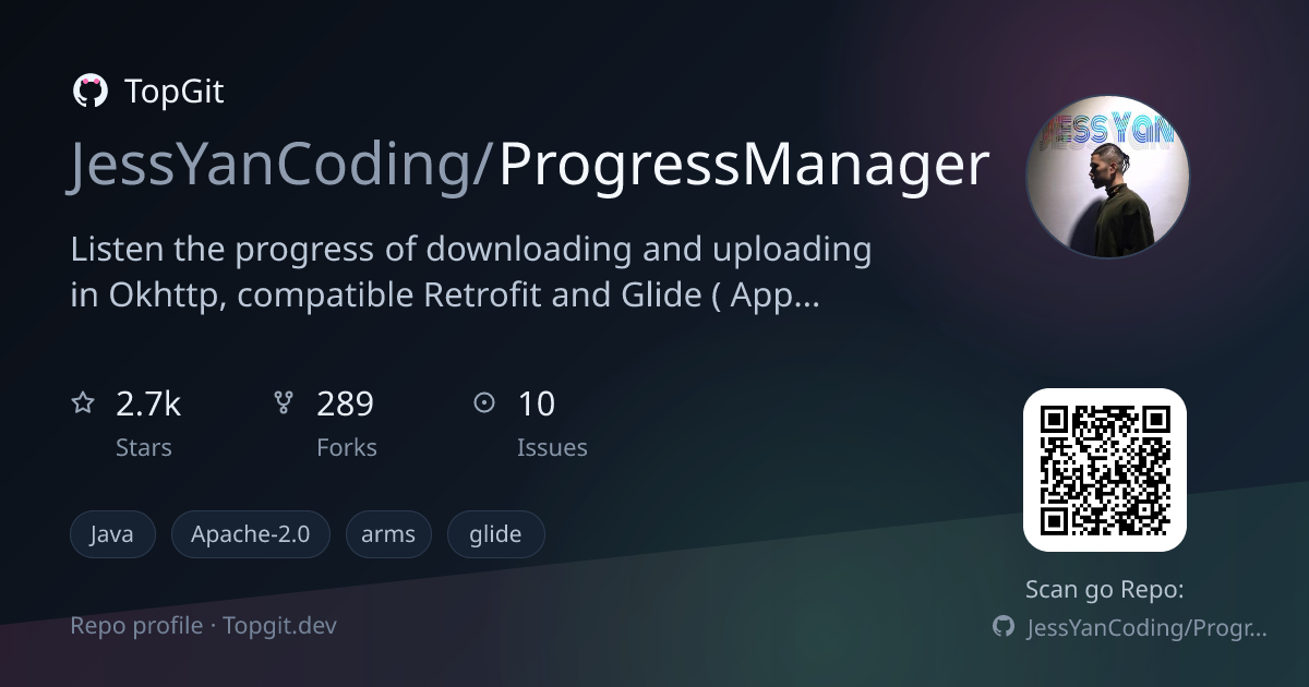 TopGit repo profile image for JessYanCoding/ProgressManager