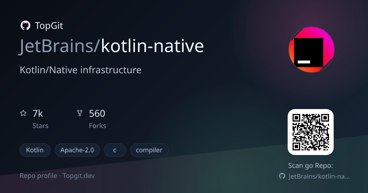 TopGit repo profile image for JetBrains/kotlin-native