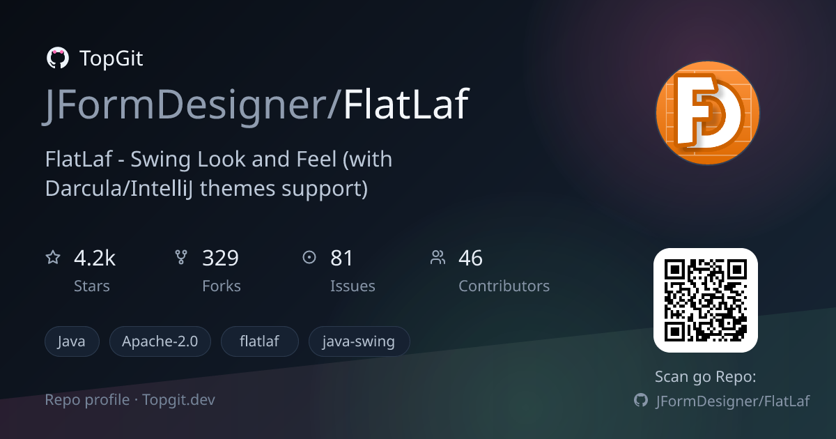 TopGit repo profile image for JFormDesigner/FlatLaf