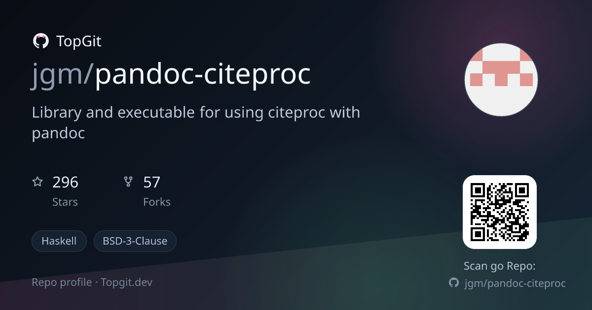 TopGit repo profile image for jgm/pandoc-citeproc