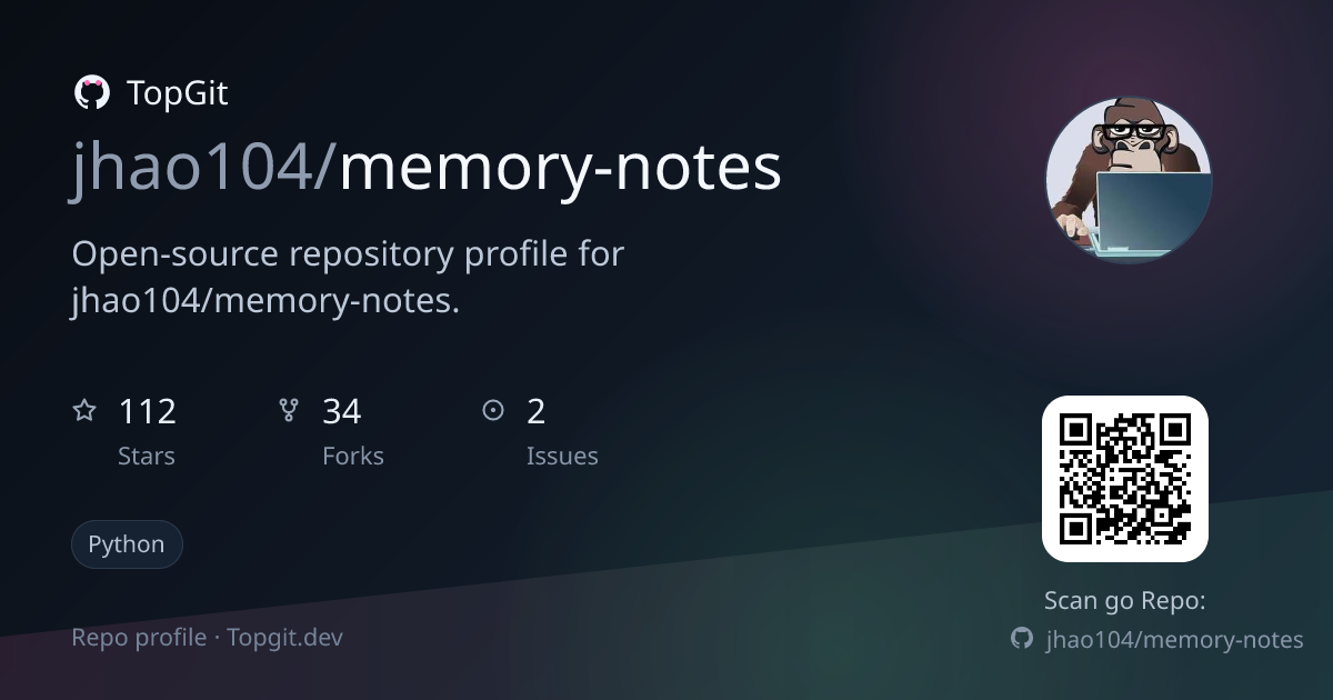 TopGit repo profile image for jhao104/memory-notes