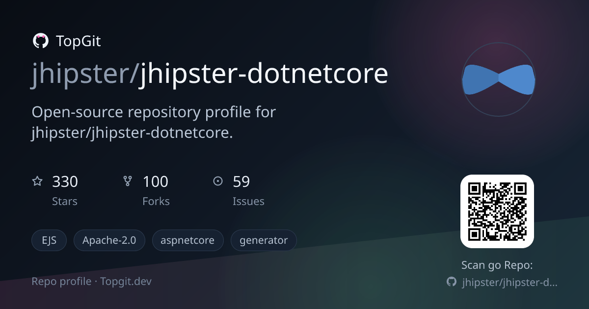 TopGit repo profile image for jhipster/jhipster-dotnetcore