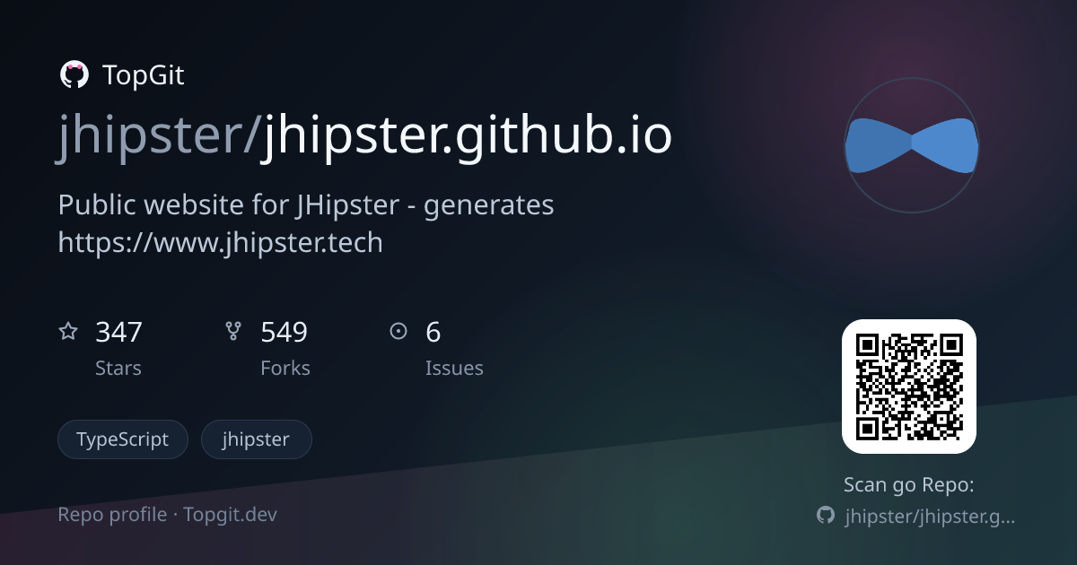 TopGit repo profile image for jhipster/jhipster.github.io