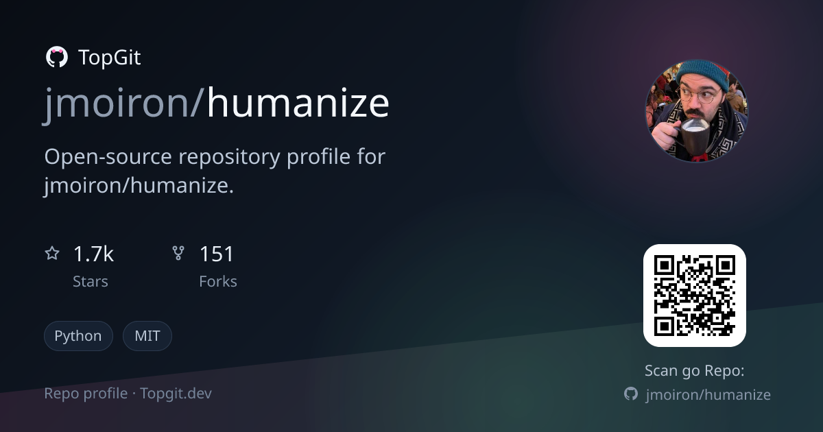 TopGit repo profile image for jmoiron/humanize