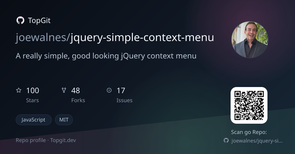 TopGit repo profile image for joewalnes/jquery-simple-context-menu