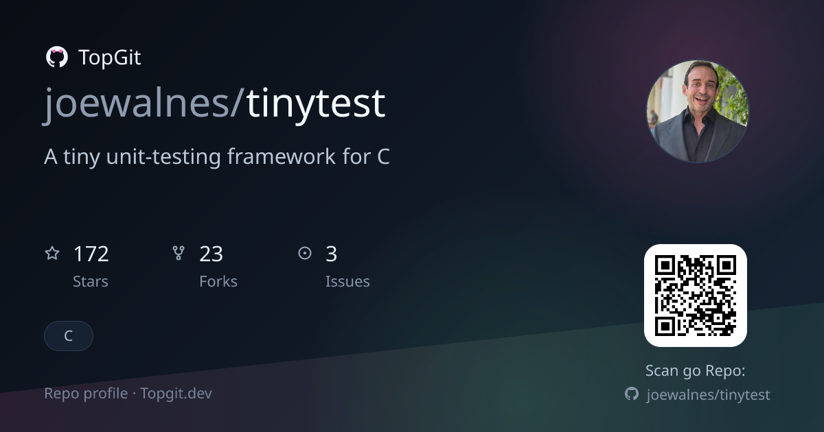 TopGit repo profile image for joewalnes/tinytest
