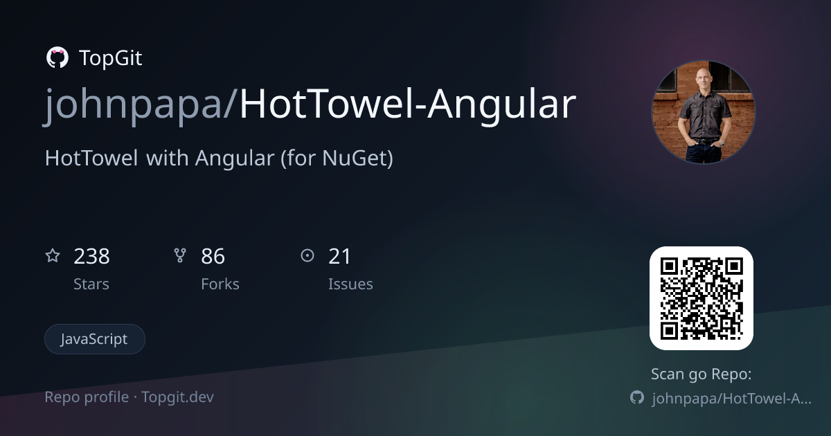 TopGit repo profile image for johnpapa/HotTowel-Angular