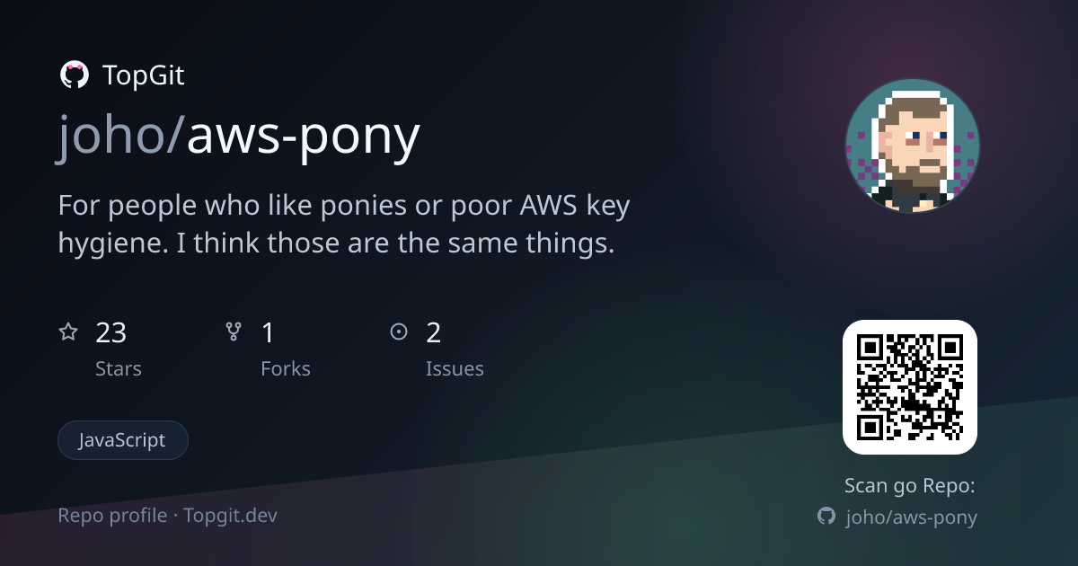 TopGit repo profile image for joho/aws-pony