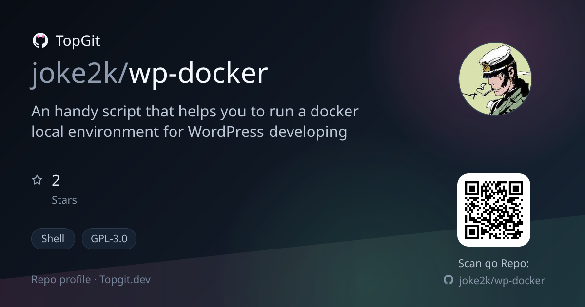 TopGit repo profile image for joke2k/wp-docker
