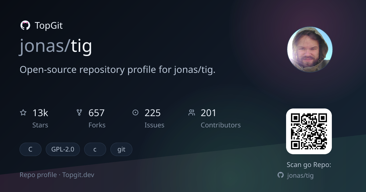 TopGit repo profile image for jonas/tig