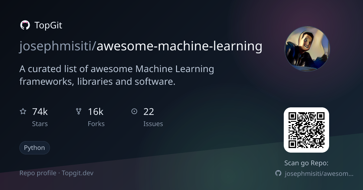 TopGit repo profile image for josephmisiti/awesome-machine-learning