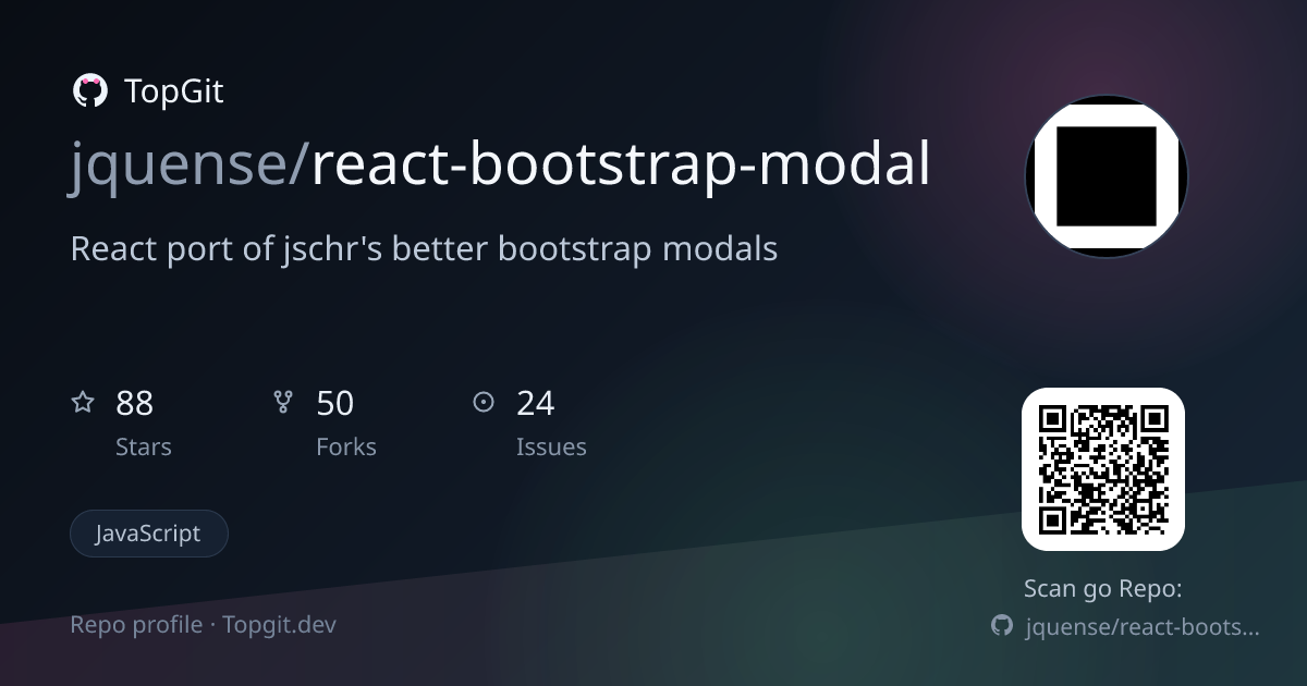 TopGit repo profile image for jquense/react-bootstrap-modal