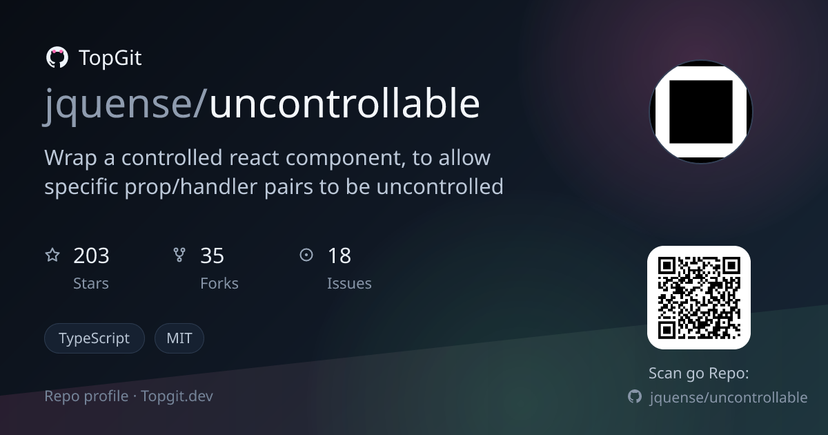 TopGit repo profile image for jquense/uncontrollable