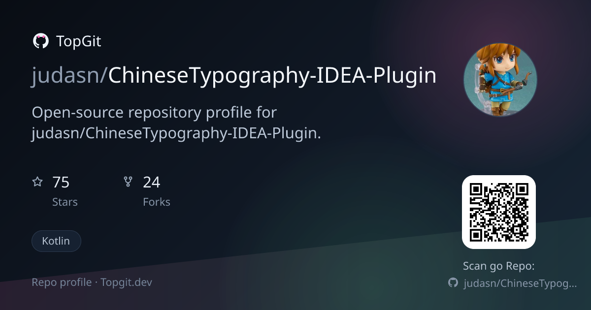 TopGit repo profile image for judasn/ChineseTypography-IDEA-Plugin