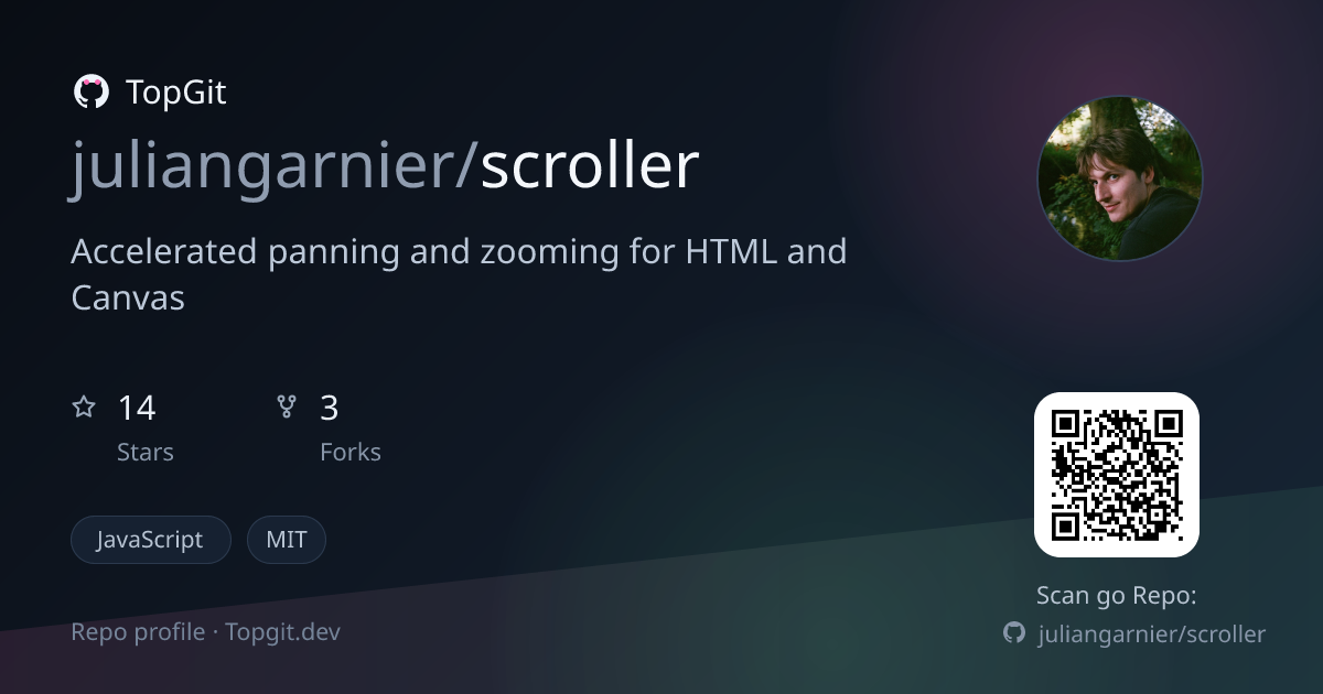 TopGit repo profile image for juliangarnier/scroller