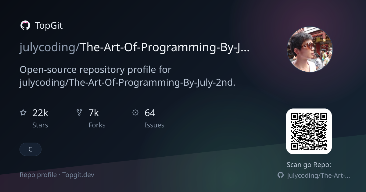TopGit repo profile image for julycoding/The-Art-Of-Programming-By-July-2nd