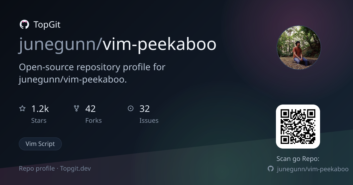 TopGit repo profile image for junegunn/vim-peekaboo